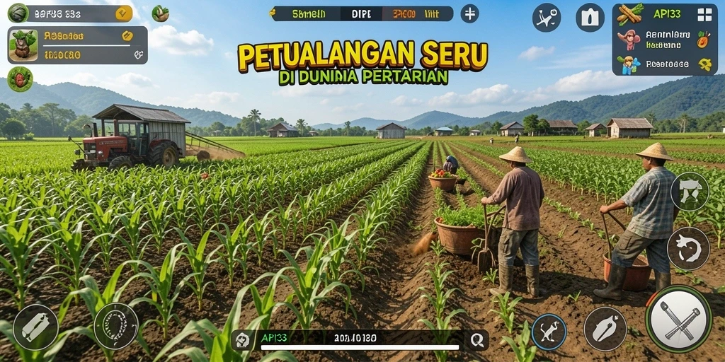 Gameplay seru API33 yang menggambarkan kehidupan bertani.