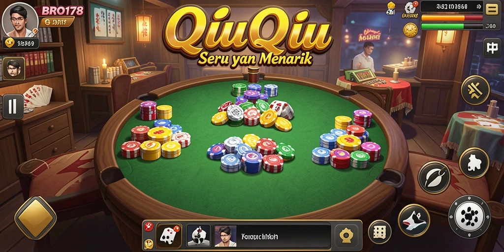 Tampilan gameplay QiuQiu yang seru dan kompetitif.