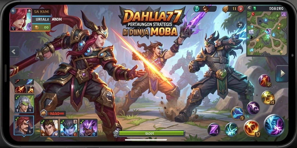 Tampilan gameplay seru DAHLIA77 dengan karakter beraksi di arena pertarungan.