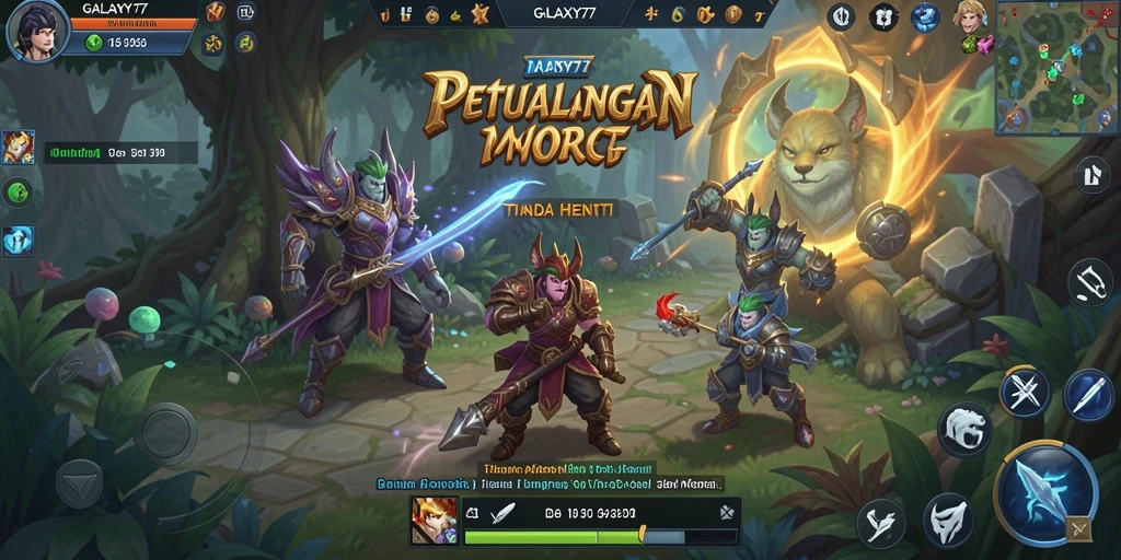 Tampilan gameplay seru dari GALAXY77 dalam dunia MMORPG.
