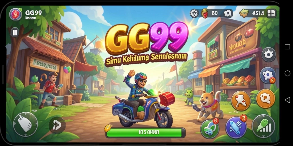 Screenshot gameplay GG99 menampilkan kehidupan virtual yang dinamis dan interaktif.