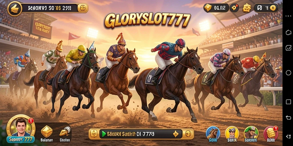 Tampilan menarik dari gameplay balapan di GLORYSLOT777.