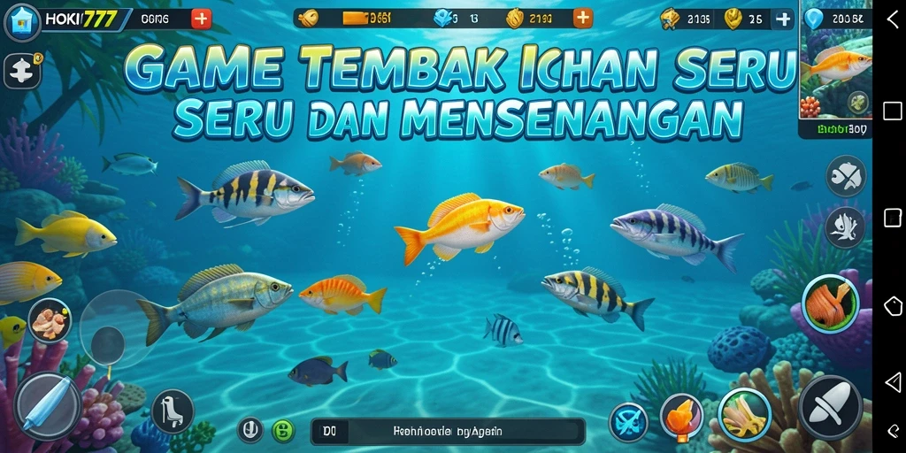 Screenshot HOKI777 menunjukkan gameplay Tembak Ikan yang seru dan interaktif.