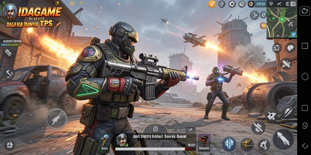 Gameplay seru dalam IDAGAME dengan aksi tembak-menembak yang intens.