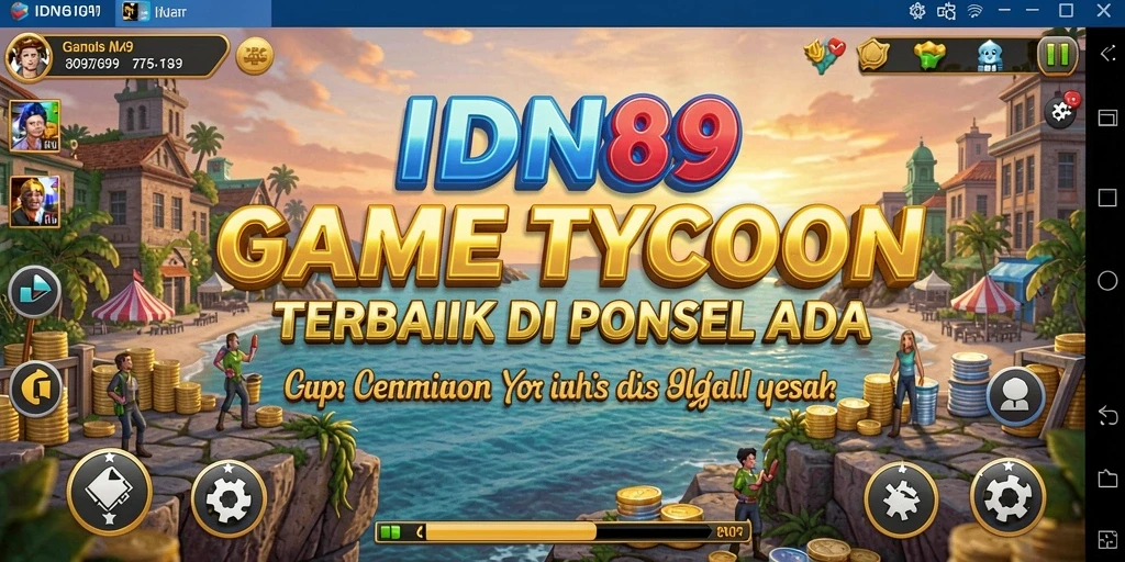 Tampilan gameplay menarik dari IDN89 dengan elemen Tycoon yang seru.