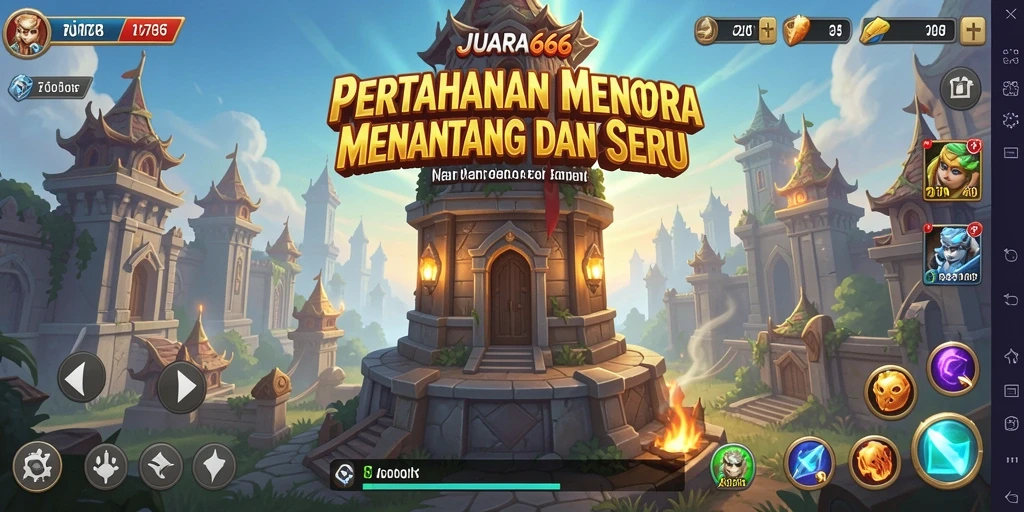 Screenshot JUARA666 menampilkan aksi menara bertahan yang mendebarkan.