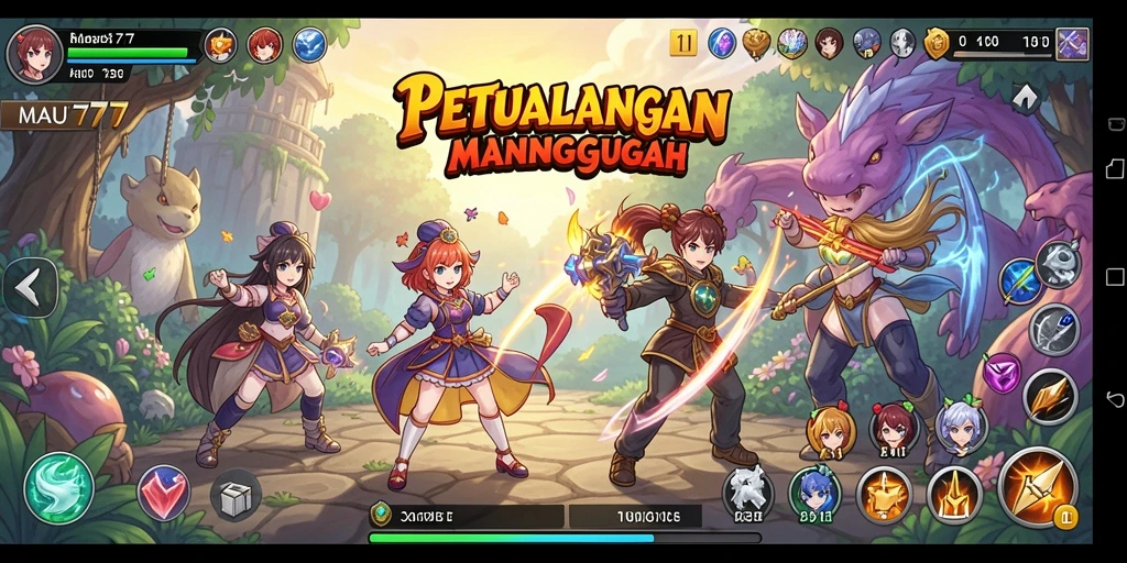 Tampilan gameplay MAU777 yang seru dengan karakter Anime ikonik.