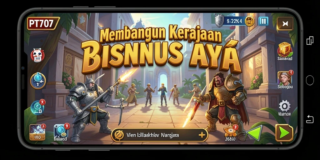 Tampilan gameplay PT707 yang menarik dengan elemen Tycoon.