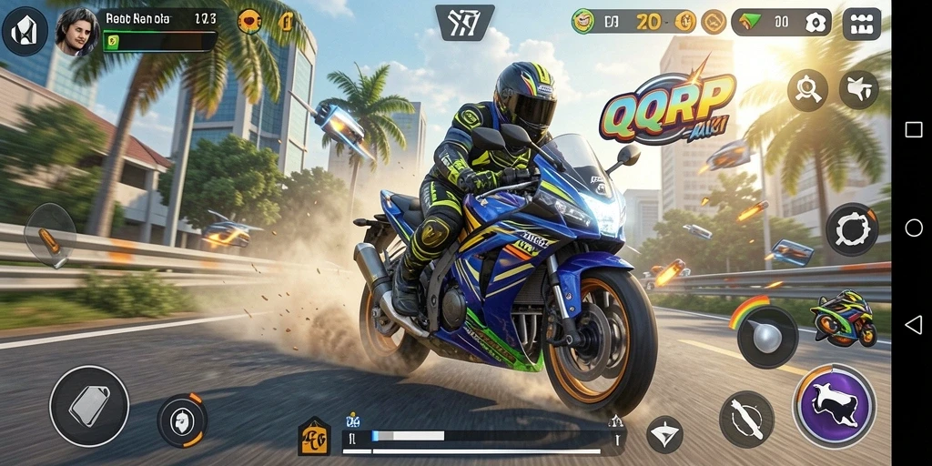 Tampak menegangkan saat balapan motor di lintasan yang menantang.