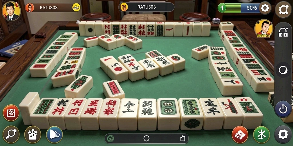 Tampilan gameplay seru dalam RATU303 yang menampilkan Mahjong.