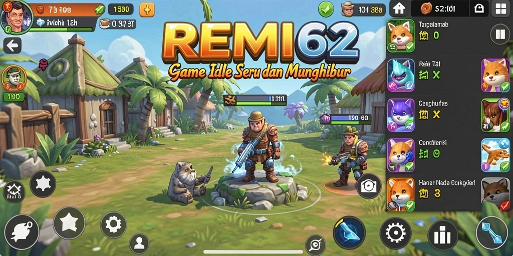 Tangkapan layar gameplay REMI62 menampilkan aksi Idle yang menghibur.