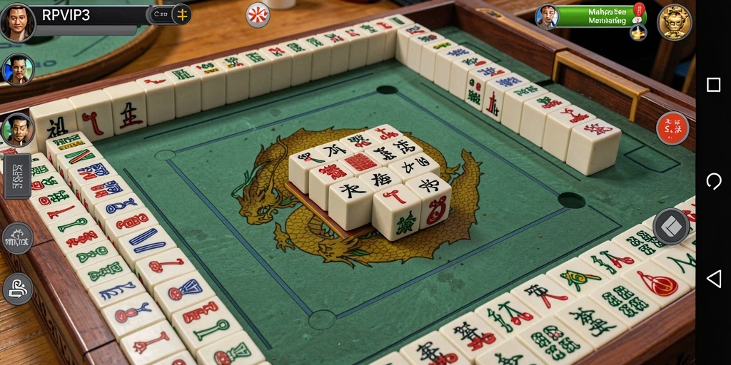 Tampilan gameplay seru RPVIP3 dengan ubin <strong>Mahjong</strong> yang cerah.