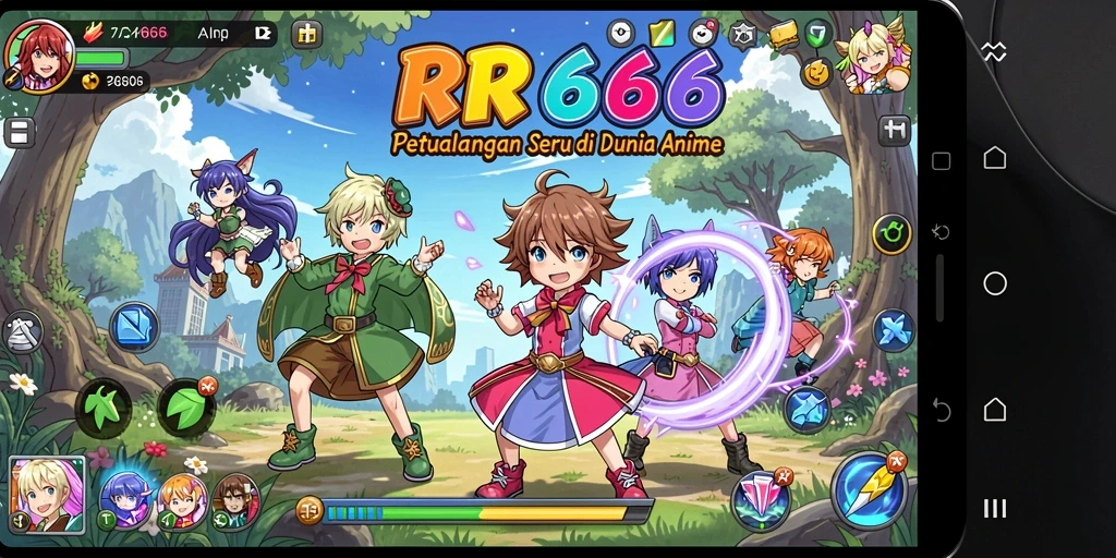 Tampilan menarik gameplay RR666 yang menampilkan karakter Anime.
