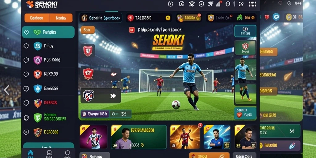 Screenshot SEHOKI menampilkan antarmuka taruhan olahraga yang menarik.