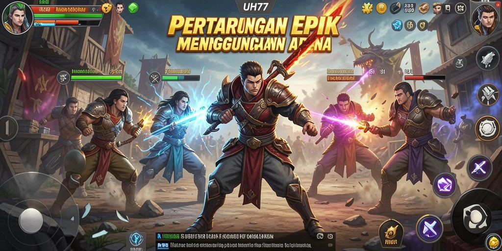 Tampilan gameplay menegangkan dalam pertarungan UH77.