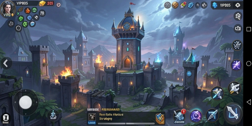 Tampilan menarik dari gameplay Tower Defense di VIP805.