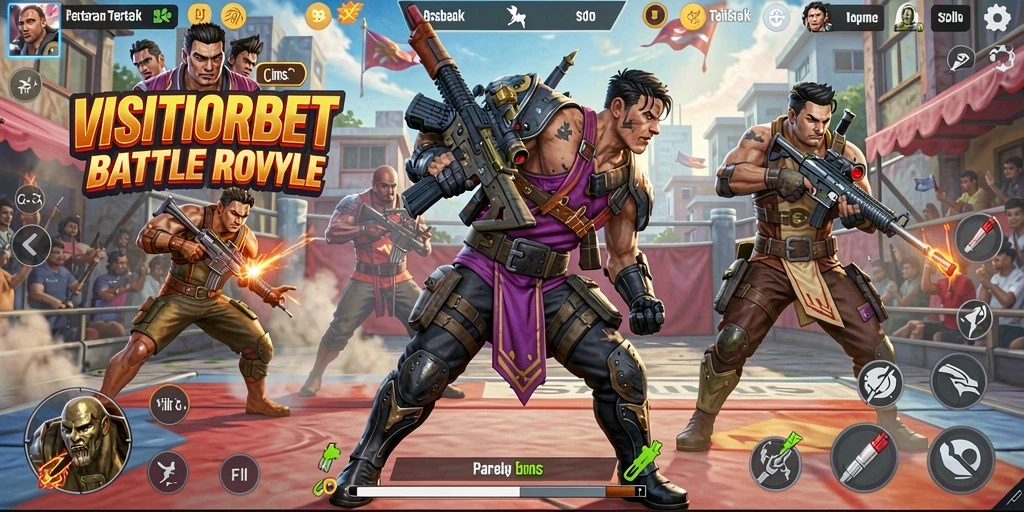 Tangkapan layar gameplay yang menampilkan pertempuran seru di VISITORBET.